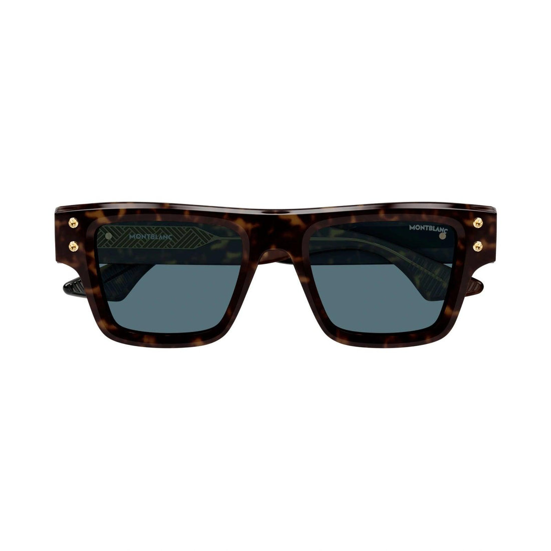 Montblanc MB0253S - 002 Havana/Blue Sunglasses For Man